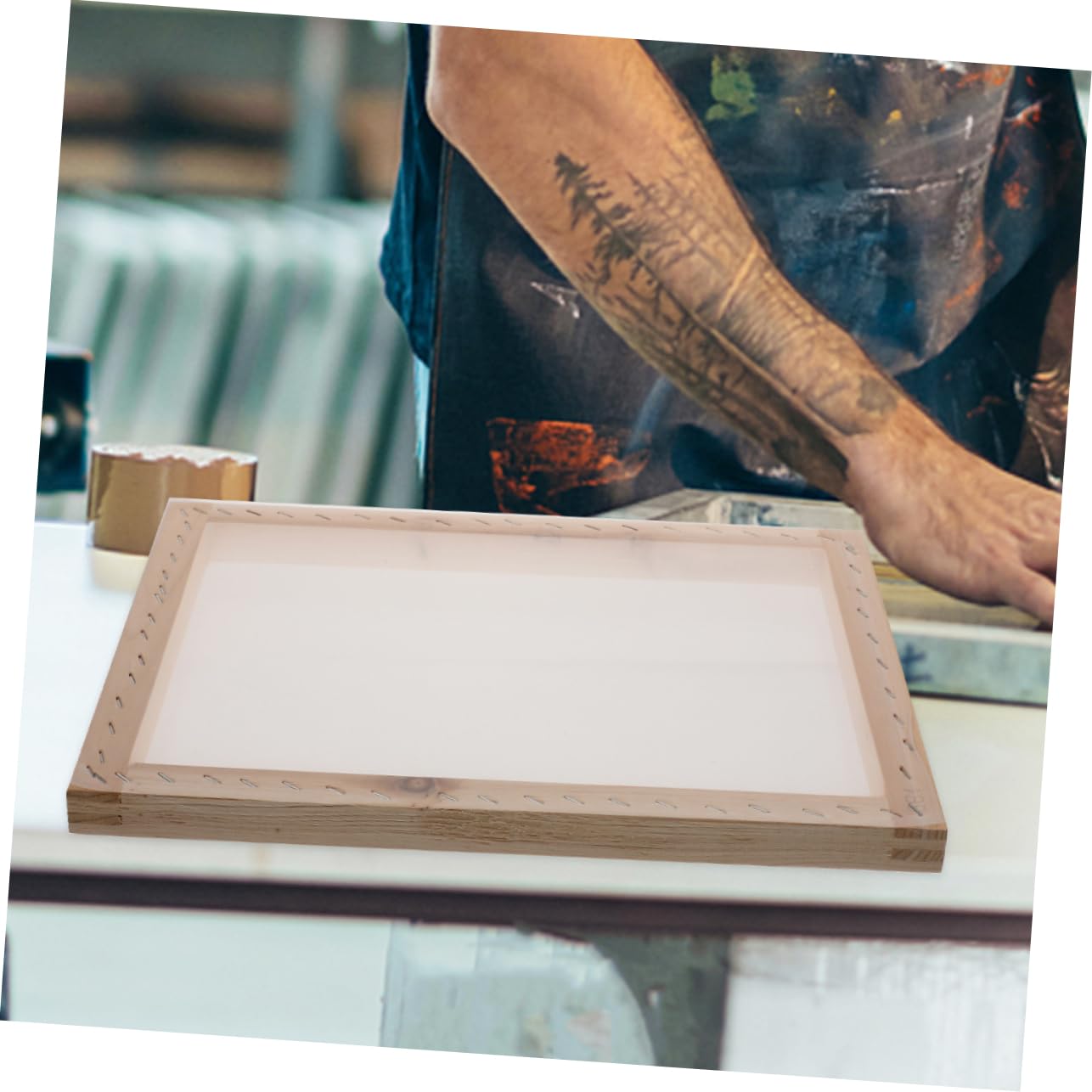 DIYEAH Set Serigrafia Raschietto Legno Gomma per Stampa Manuale | Bordi Arrotondati, Uso Grafico e Tessuto, Compatto e Pratico per Applicazioni Inchiostro