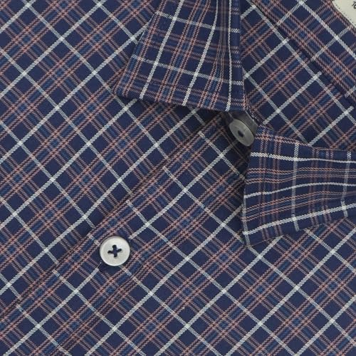 Image of GHPC 100% Cotton Checkered Half Sleeves Regular Fit Formal Shirt for Men