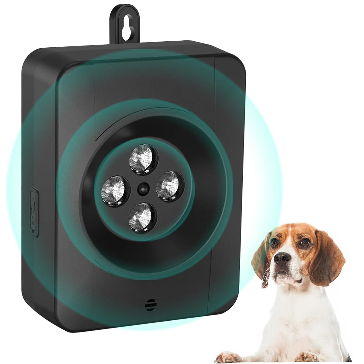 Antiladridos para Perros, 4 Potentes Emisores Automática Ahuyentador de Perros, 3 Modos Dispositivo Antiladridos Ultrasonidos Perros Recargable para Cachorros Perros Grandes Interior Exterior 33 Pies