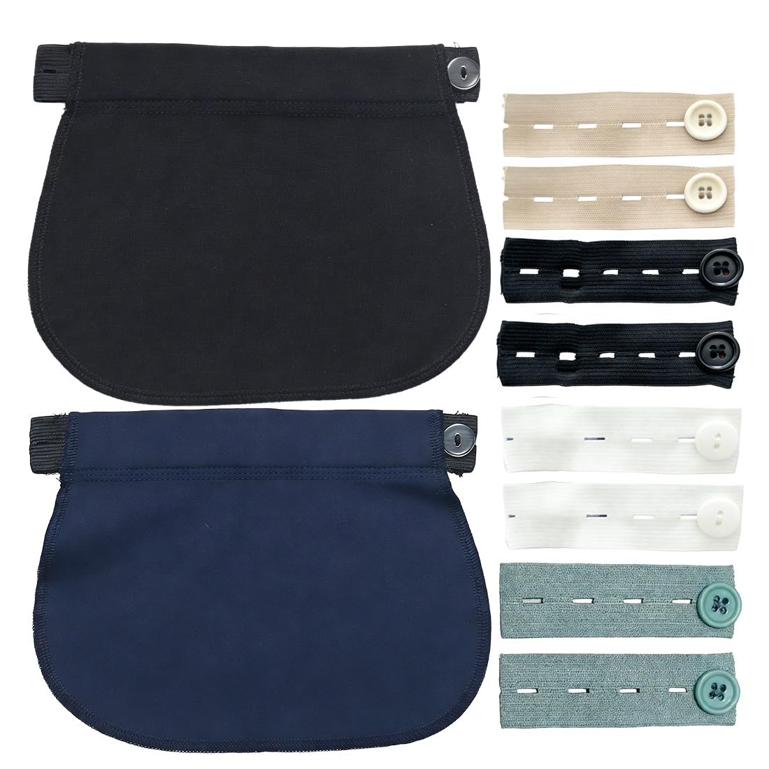10 Piezas Extensores de Pantalones para Embarazadas, correas de extensión con Botón Ajustable, Alargador Pantalon Embarazada, Extensión de Cintura para Embarazo, Adaptador Pantalon Embarazada