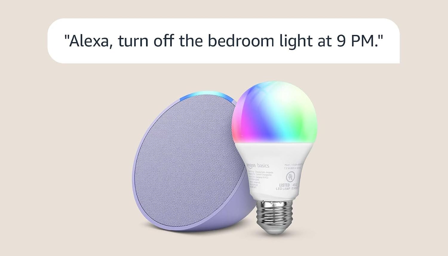 Echo Pop with Amazon Basics Smart Color Bulb diagram