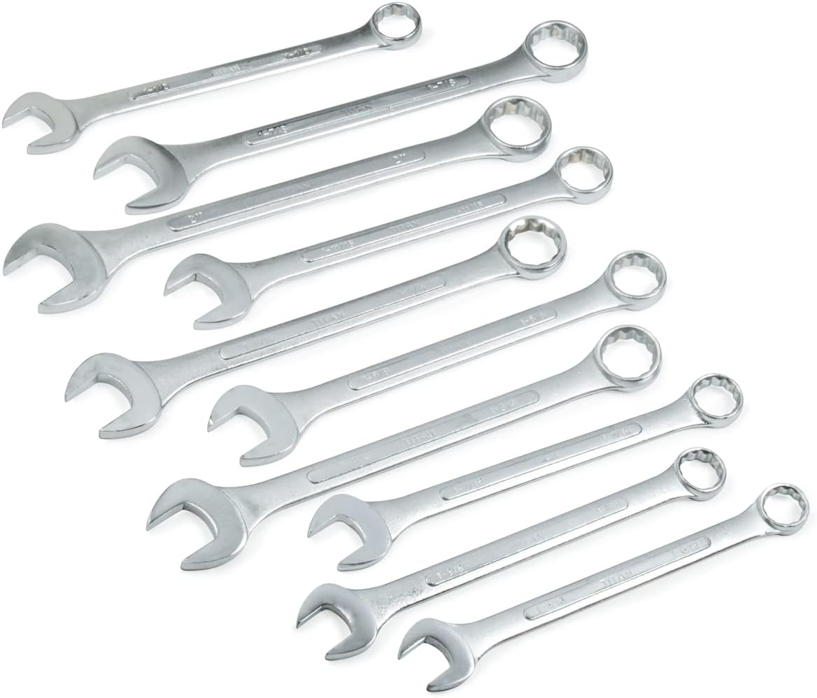 Titan 17288 10-Piece 12-Point SAE Jumbo Combination Wrench Set