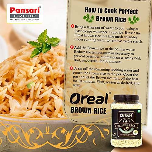 Image of Oreal Brown Rice, Pack of 3 (1 KG Each) Combo Pack of Long Grain Brown Rice, Traditional Rice and Kheer Rice