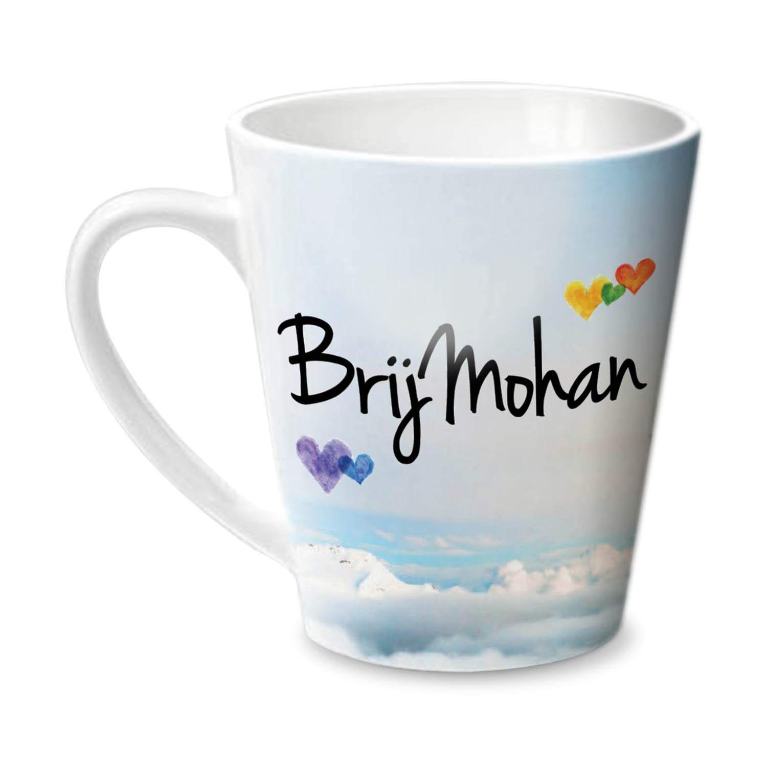 Hot Muggs® Simply Love You BrijMohan Conical Personalised Name Ceramic, 315ml, 1 Unit