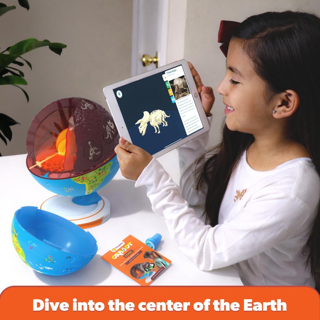PlayShifu Orboot Core | Explore Earth’s Surface, Fossils, Minerals & Glowing Core | Openable Interactive Globe | Geography for Kids Toys | Ages 4 and Up