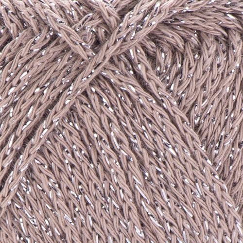 Image of YarnArt Elegance Sparkly Yarn - Metallic Cotton Blend, Fine Sport for Knitting & Crochet, Lightweight Thread for Shawls & Sweaters, 50g (130m), Beige (1, 121)