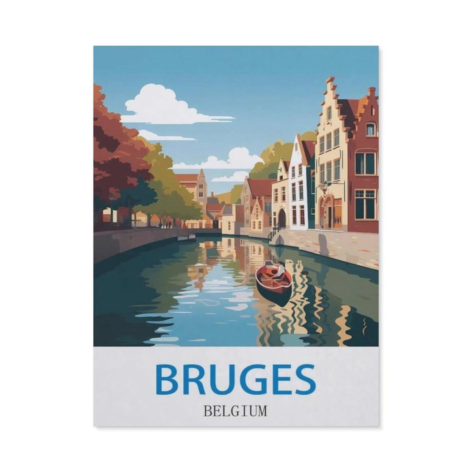 BEAYODKP Diamond Painting，Bruges Belgium，Full Round Diamond Embroidery Kits Cross Stitch Crystal Rhinestone Pictures Arts Craft Home Wall Decoration（50 x 60 cm/19.68 x 23.62 inches）-CO52