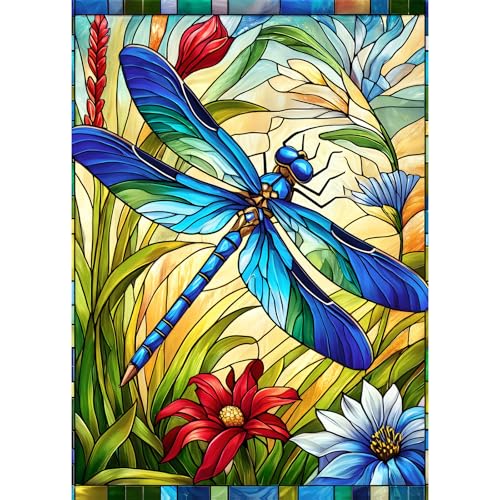 Stained Glass Dragonfly 1000 Piece Puzzles, Jigsaw Puzzle 1000 Pieces for Adults, Coolest Adult Puzzles for Happy Family Time, Great Gift for Jigsaw Puzzle Lovers, 27.5’’x18.7’’