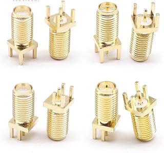 RP-SMA Female Length 16.5mm Jack Plug Adapter Solder Edge P C B Straight Right Angle Mount RF Copper Connector Plug Socket 1Pcs (Color : RP-SMA Female Half)
