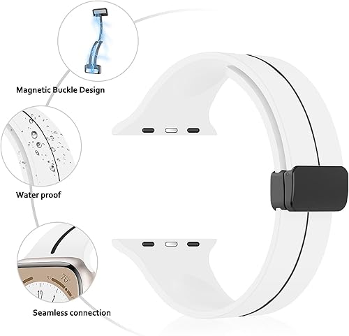 Miniatura 9 de Correa magnética para Apple Watch Ultra Band 1.929 in 1.772 in 1.732 in 1.614 in 1.575 in iWatch Band 1.496 in 1.654 in correa de repuesto de