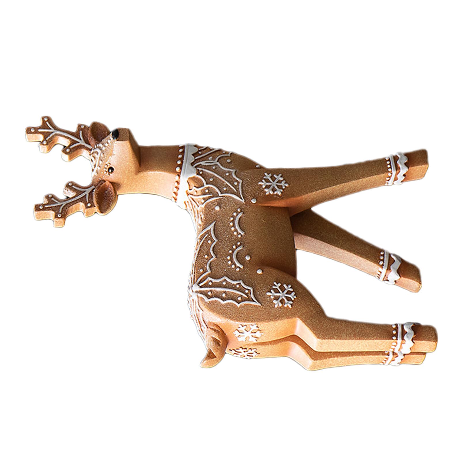 Figurine cerf debout statue renne résine décoration Noël table