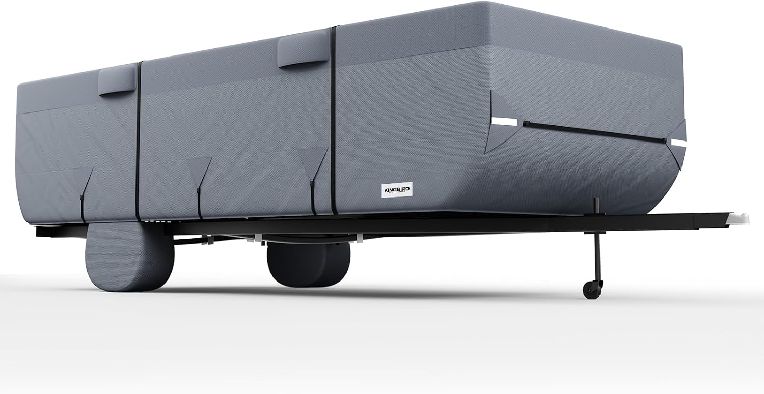 KING BIRD Standard RV Cover, Anti-Snow, Fits 12-14ft Pop Up Folding Campers