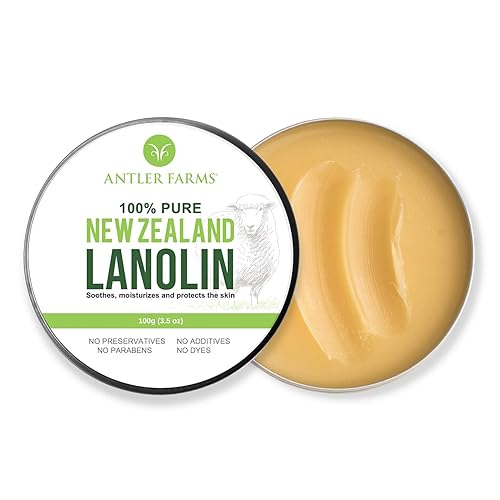 Antler Farms - Lanolina 100% pura de Nueva Zelanda, 3.53 oz, hidratante y protector de la piel, bálsamo refinado de grado USP