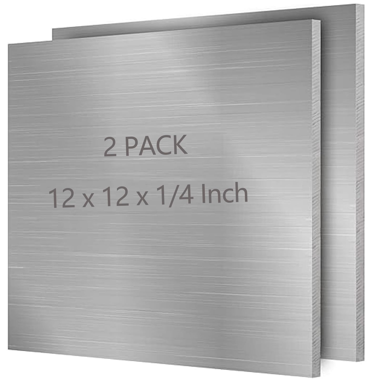 HOZEON 2 Pack 6061 Aluminum Sheet 12 x 12 x 1/4 Inches, Sturdy and Durable Aluminum Plate Covered with Protective Film, Heavy Duty Metal Sheet for