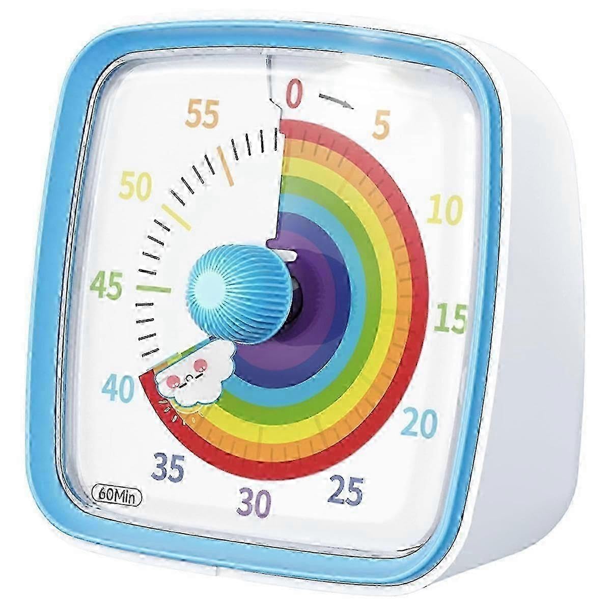 JOYHAPPST 60-Minute Visual Timer with Night Light, Countdown Timer,Pomodoro Timer with Rainbow Pattern for Kids and Adults