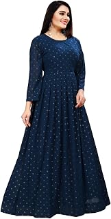 Tapi Tex Women's Georgette 3/4 Sleeve Stitched Gown