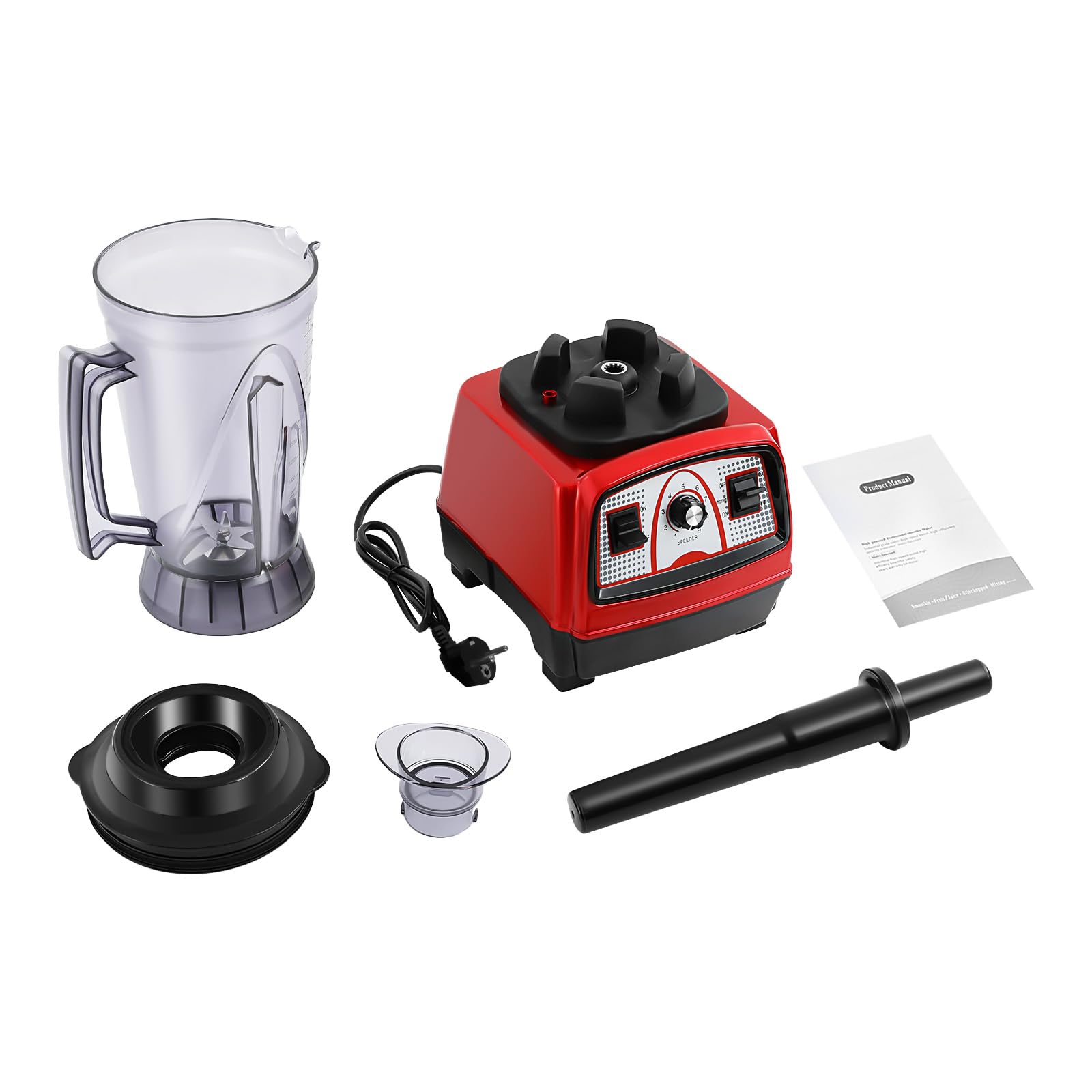 Mikser o wysokiej wydajności 2200 W, 4 l, 26 000 obr./min, mikser do smoothie z mieszadłem, 9 prędkości, profesjonalny blender, do domu, restauracji, barów, sklepów z herbatą mleczną, 22 x 23 x 57 cm