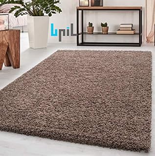 BPIL Shaggy Rugs Soft plain Thick Pile Large Small Antiskid Area Rug (mocha, 60x110cm)