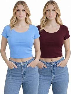 Classic Fit Short-Sleeve Crop Top Price In India