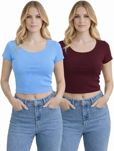 Classic Fit Short-Sleeve Crop Top