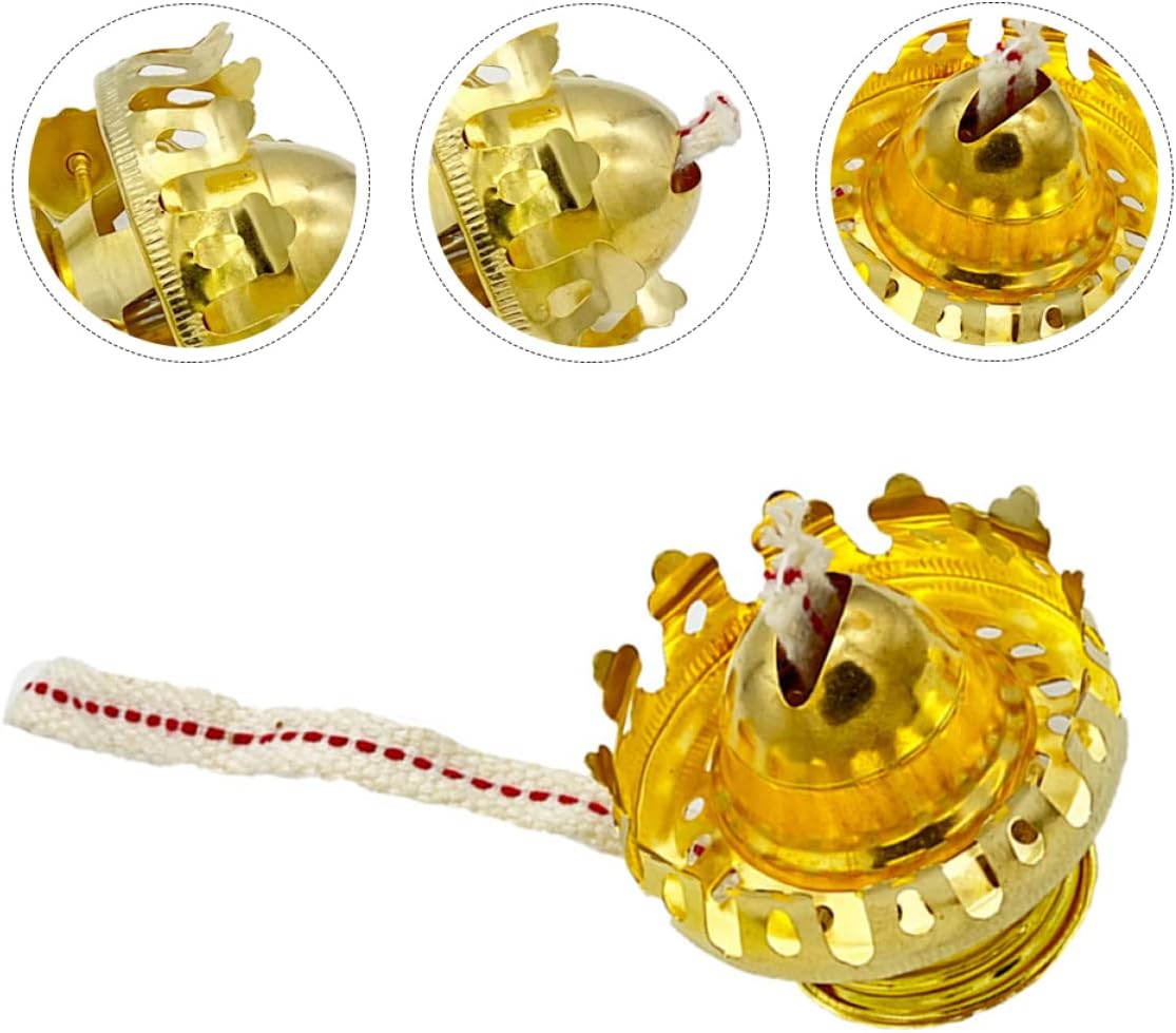 Uonlytech 5sets Kerosene Lamp Burner and Wick Replacement Vintage Oil Lamp Parts for Projects Includes Wick Holder and Burner