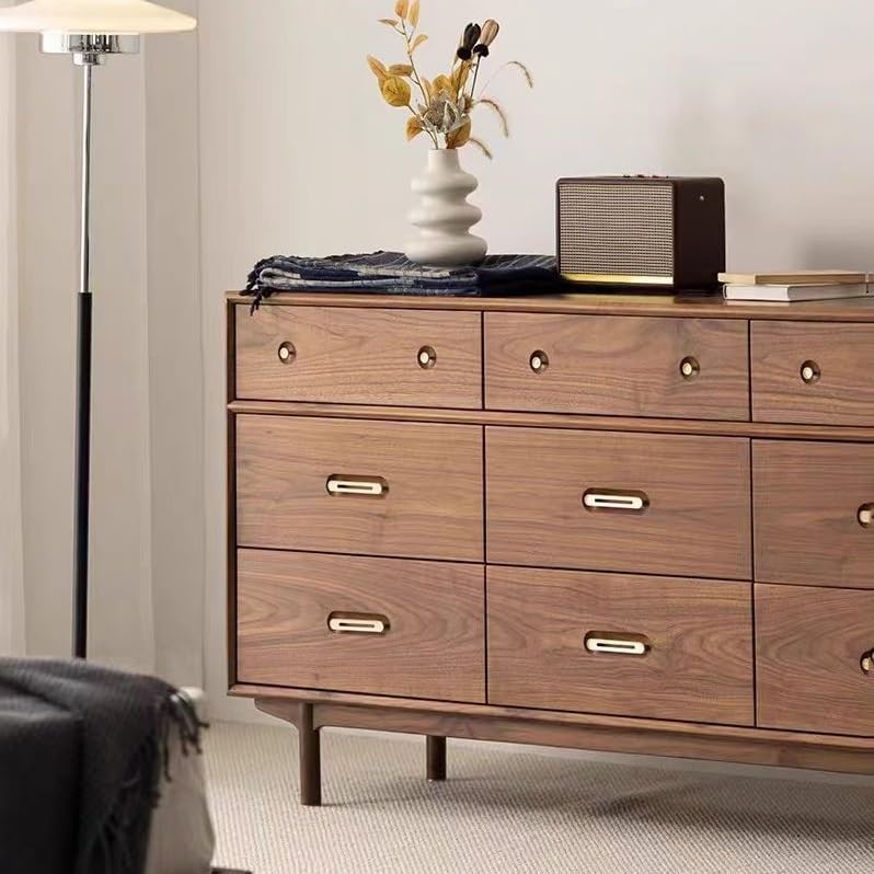 Bufetera Black Walnut Japanese Style Living Room Storage Cabinet, TV Simple Bedroom Bed End Table Entrance Corridor Decorative Furniture