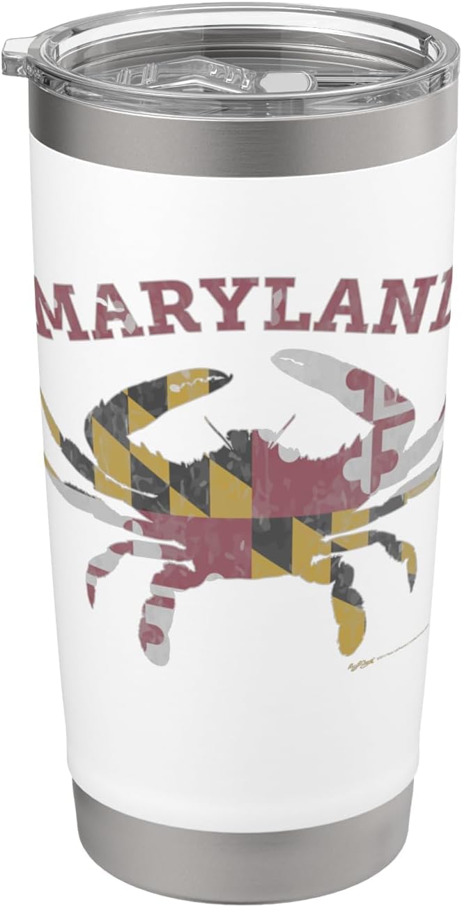 Vintage Maryland State Blue Crab Pride Flag Design Stainless Steel Insulated Tumbler