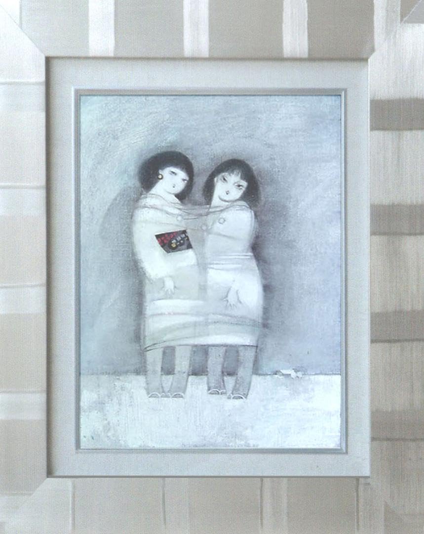 油絵 　F4-42023 　人物　雪国の子供たち 油絵 F4-42023 人物 雪国の子供たち 油絵 F4-42023 人物 雪国の