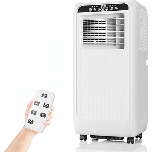 8000 BTU Portable Air Conditioners, 3-in-1 Portable AC Unit Up to 350 Sq.Ft with Dehumidifier, Quiet Air Conditioner with Remote Control, Fast Cool, 24H Timer, Bedroom, Office, Apartments, Black