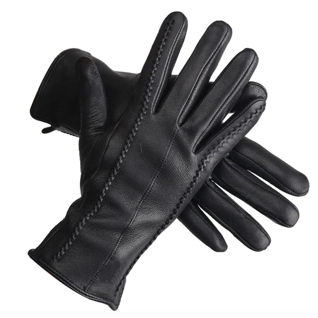 Guanti da donna in pelle di pecora guanti in pelle invernale per esterni tengono caldi guanti al tatto