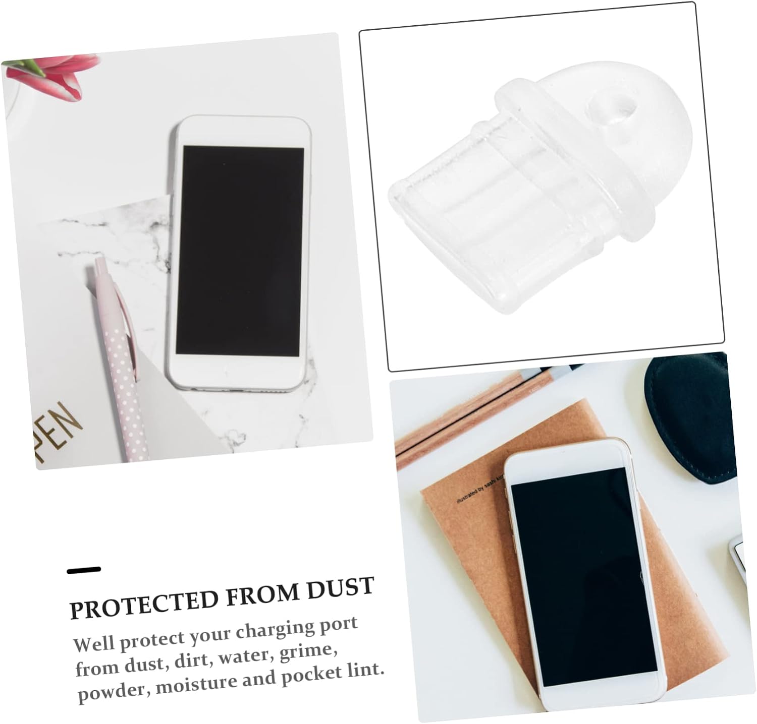 Angoily 30 Pcs Mobile Plugs Anti- Stopper Stopper Charging Port Protector Protective Plug an Fittings Plug for Port Phone Cover PVC Type USB