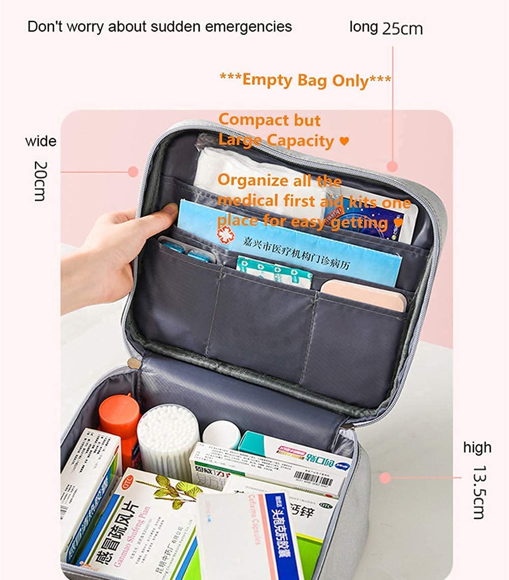 Trousse de Premiers Secours, Trousse de Premiers Secours, Trousse de Toilette de Voyage, Trousse de Premiers Secours étanche pour Voyage, Maison, Lieu de Travail, 25 x 20 x 13,5 cm (Vert)