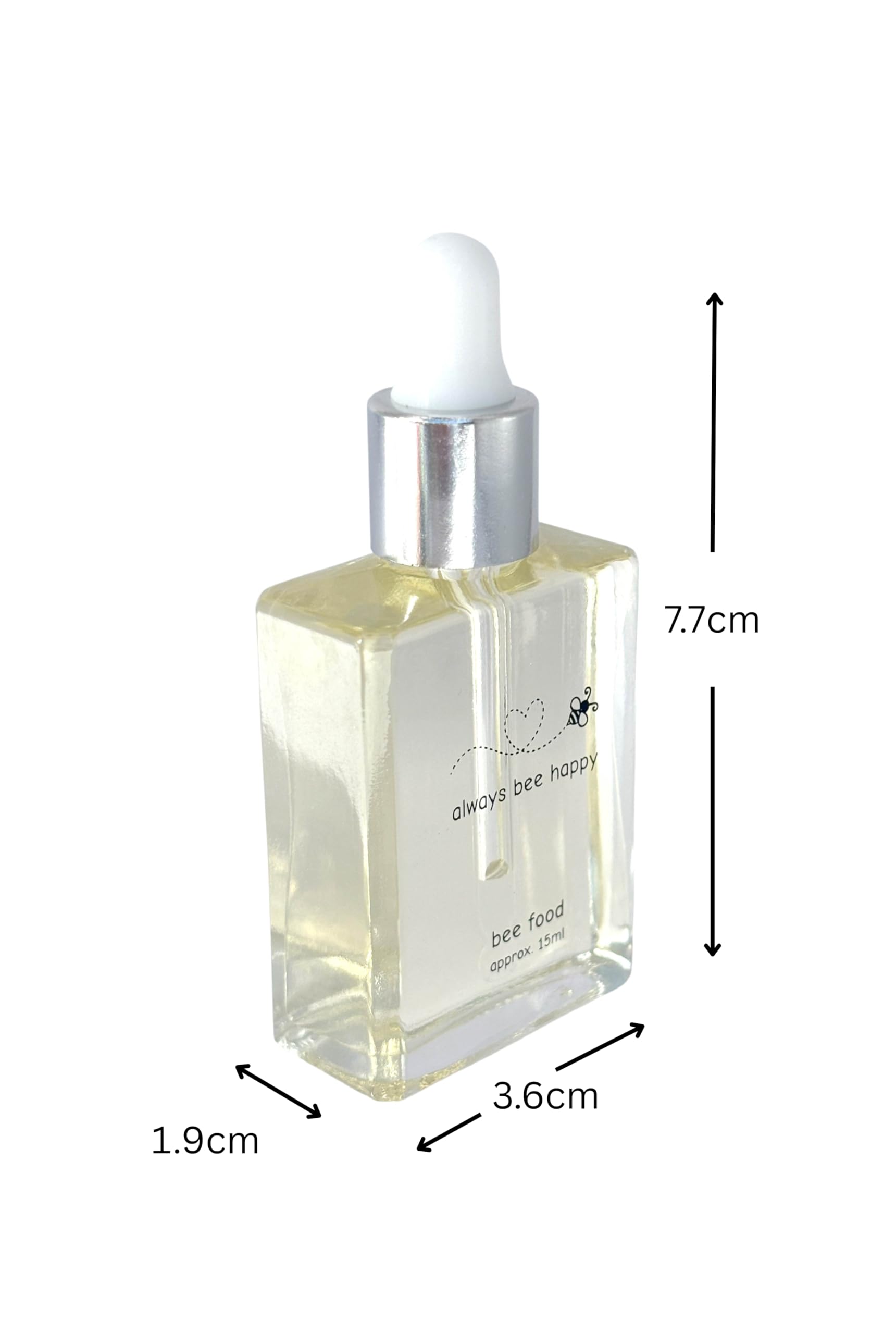 Kit de réanimation d’abeilles – Porte-clés gravé « Always Bee Happy », fiole en verre, flacon compte-gouttes pour nourrir les abeilles, pochette en organza