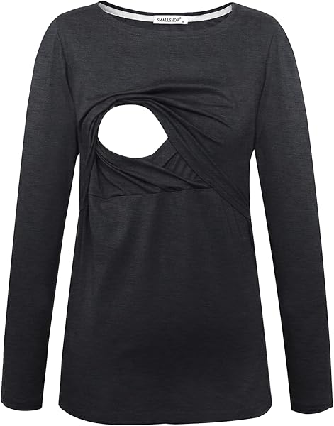 Smallshow Femmes Hauts d'allaitement à Manches Longues vêtements d'allaitement 3 Pack - 1