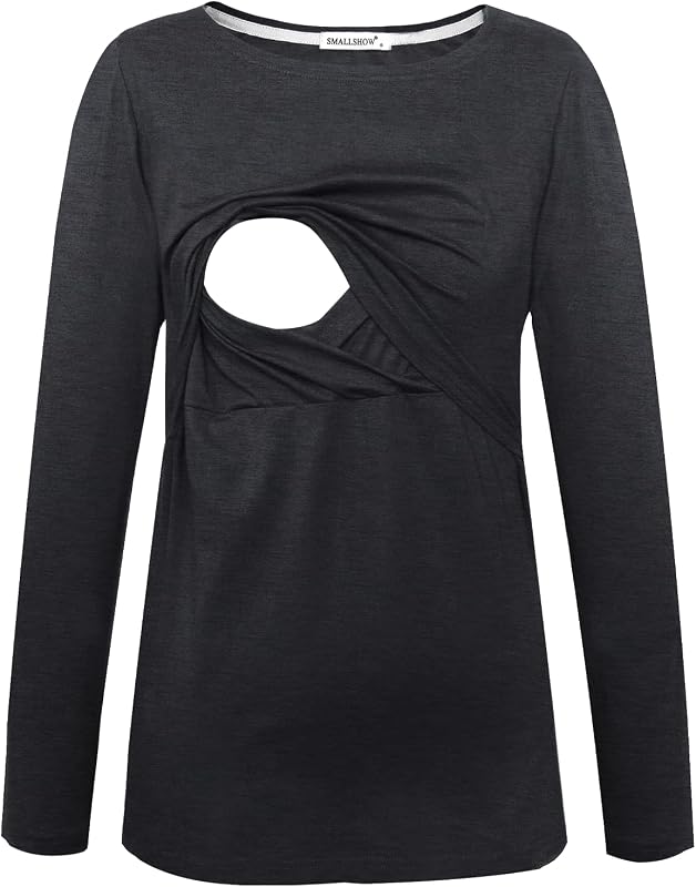 Smallshow Femmes Hauts d'allaitement à Manches Longues vêtements d'allaitement 3 Pack