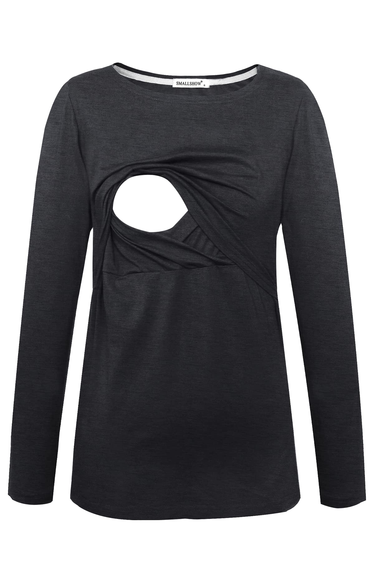 SmallshowWomen's Long Sleeve Breastfeeding Top Maternity Nursing T-Shirt Pregnancy Clothes