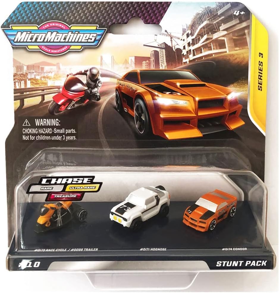 Micro Machines Series 3 Starter Pack Stunt Pack #10 - Race Cycle, Hognose & Condor