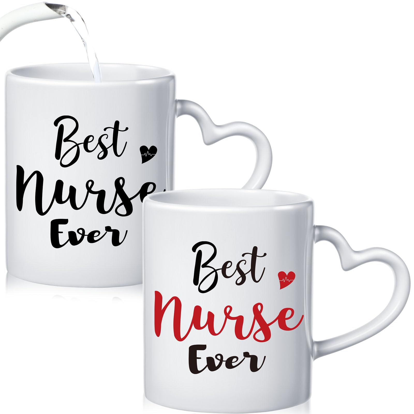 Blushtier Nurse Day Gifts Best Nurse Ever Color Changing Coffee Mug Ceramic Cup 11 Oz White Tea Heat Sensitive Mug Birthday Gifts