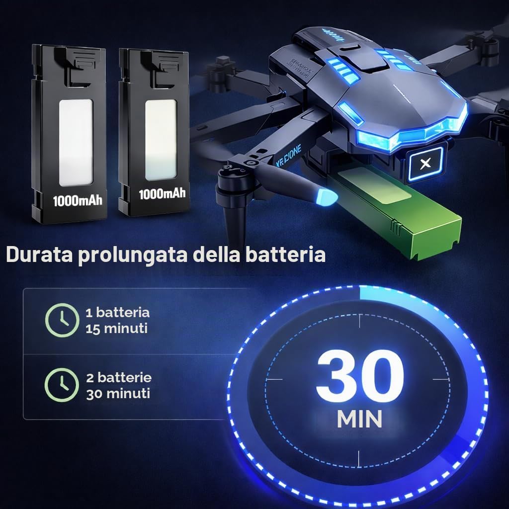 Drone con Telecamera 1080P per Bambini Giocattoli Regalo per Bambini | Mini FPV Droni con Motore Brushless/35min di Volo/Avvio One-Key/Controllo Gesto, Regalo per Bambini compleanni Natale