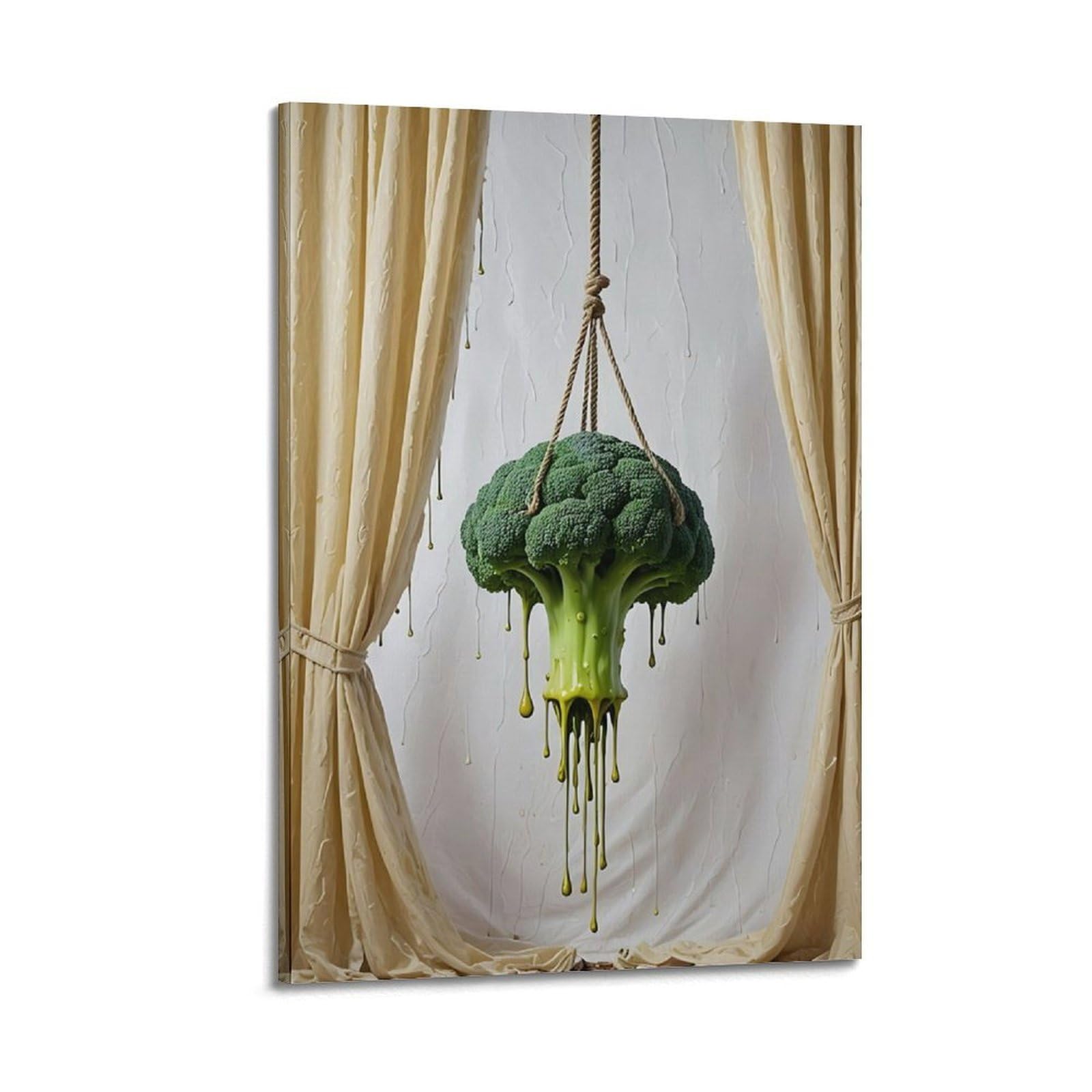 DLJGDS Surreal Wandposter zum Aufhängen, Brokkoli-Gemüse, dekoratives Gemälde, Leinwand, Wandposter und moderne Familienschlafzimmer-Dekoration, 50 x 75 cm
