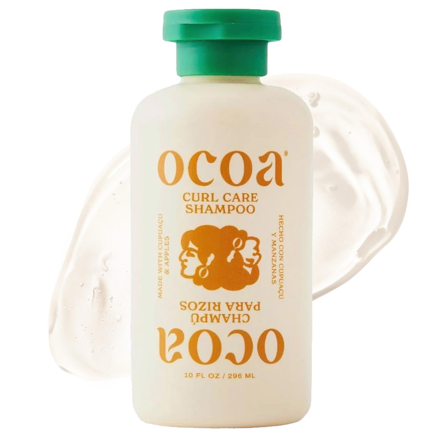 OCOA Beauty Curl Care Shampoo with Apple, Cupuaçu Butter & Apple Cider Vinegar – Curly & Wavy Hair Cleanser - Retains Moisture for Soft, Manageable and Defined Curls – 10oz
