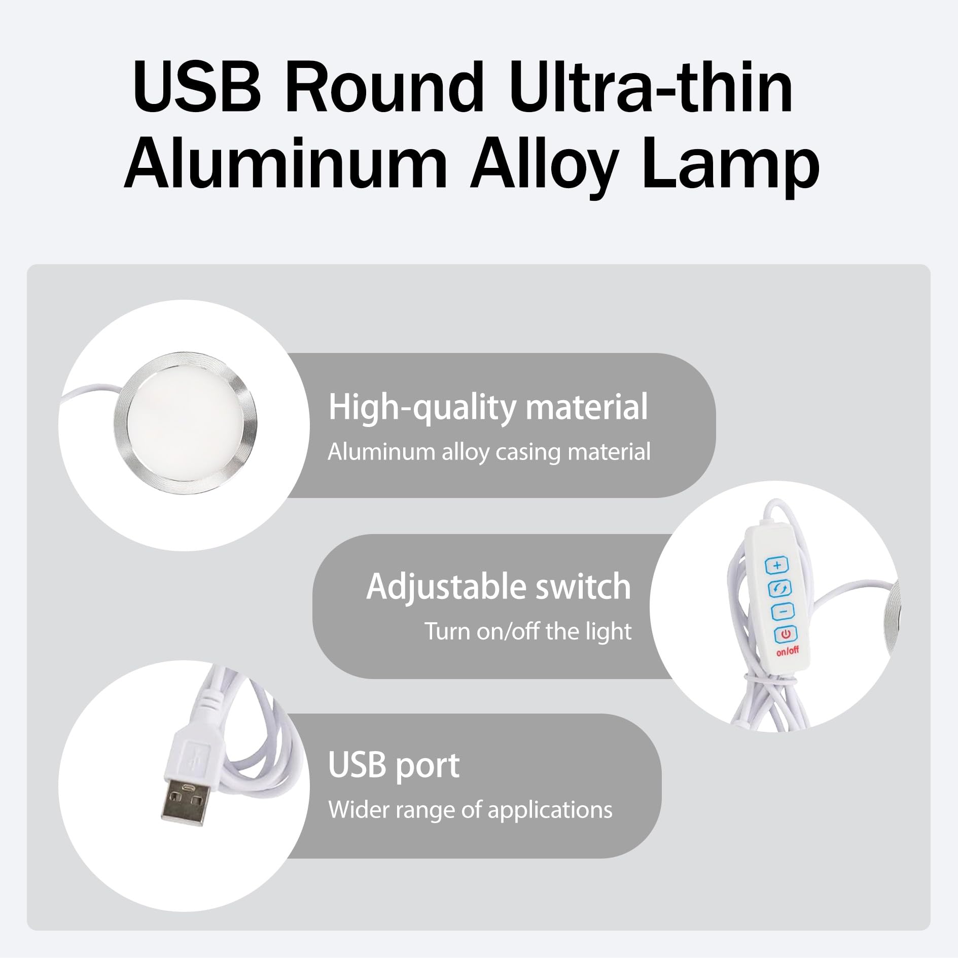TitlLED-lampenset 001 voor Bambu Lab Makerworld – 3 stuks 5 V USB- aangedreven met 3000 K warm licht, drie kleuropties, ideaal voor 3D-printers, doe-het-zelf hardware-modellen, inclusief oplader