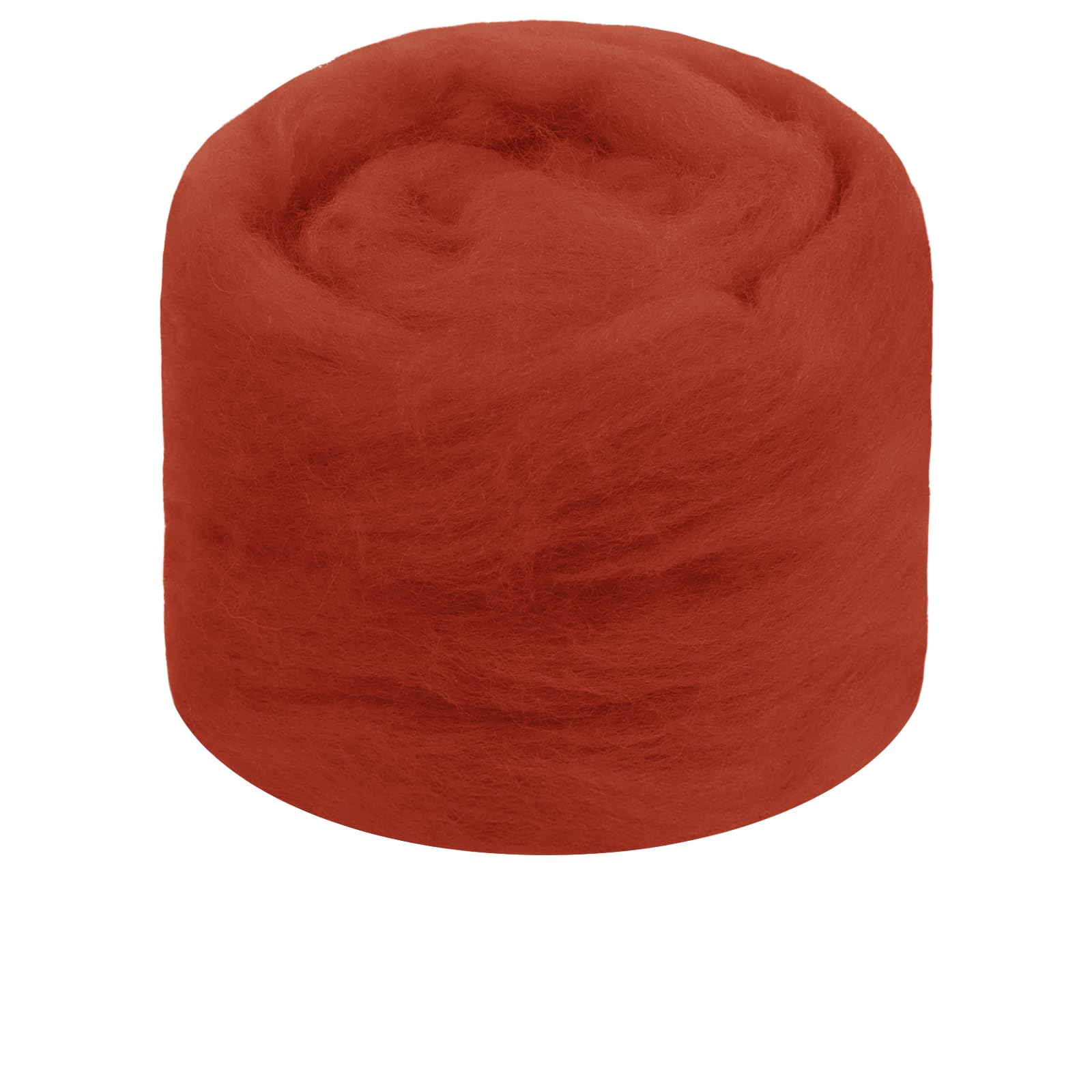JeogYong Needle Felting Wool, 1.76oz Wool Roving Chunky Wool Yarn, Dark Orange Wool Roving Yarn for Needle Felting, Wet Felting, Felting Projects, DIY Crafts