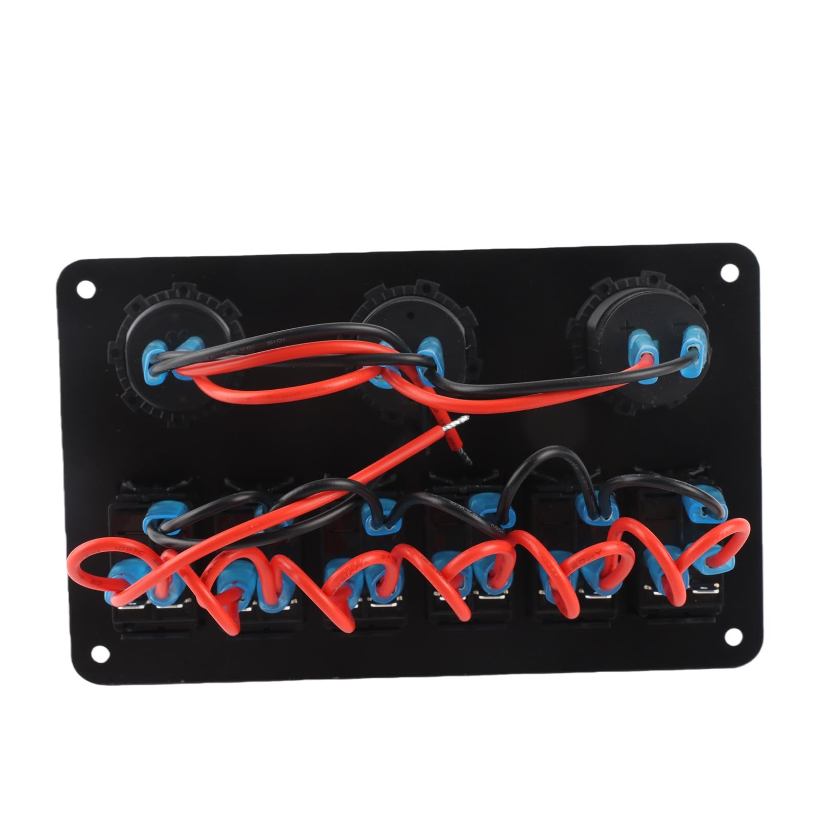 panel marino 12V 24V 6 Gang Car Boat LED Pannello interruttori a bilanciere Dual USB Voltmetro Accendisigari blu per barche Interruttori auto Interruttore F5v340