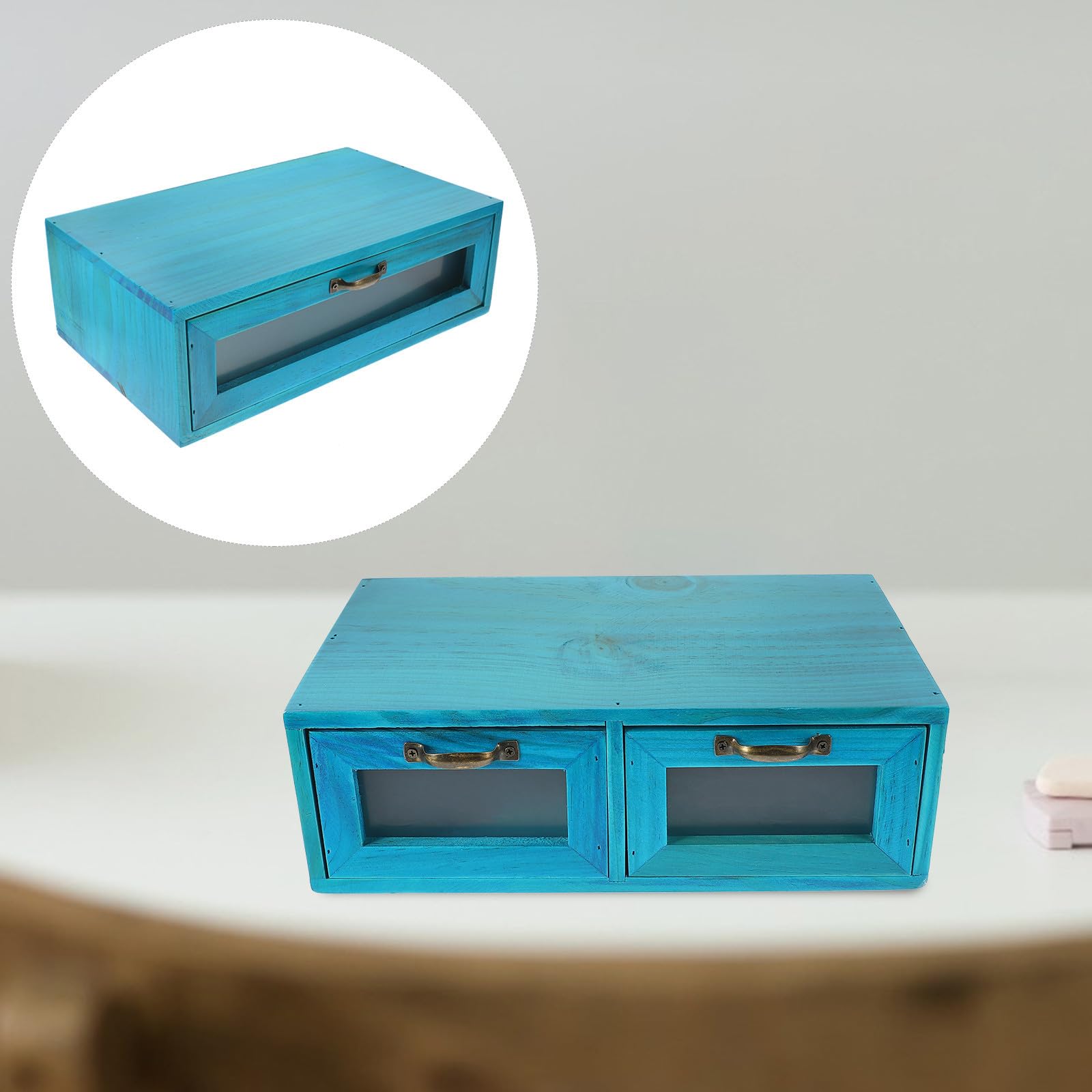 Madera Organizador Doble de Escritorio Cajón para Tocador