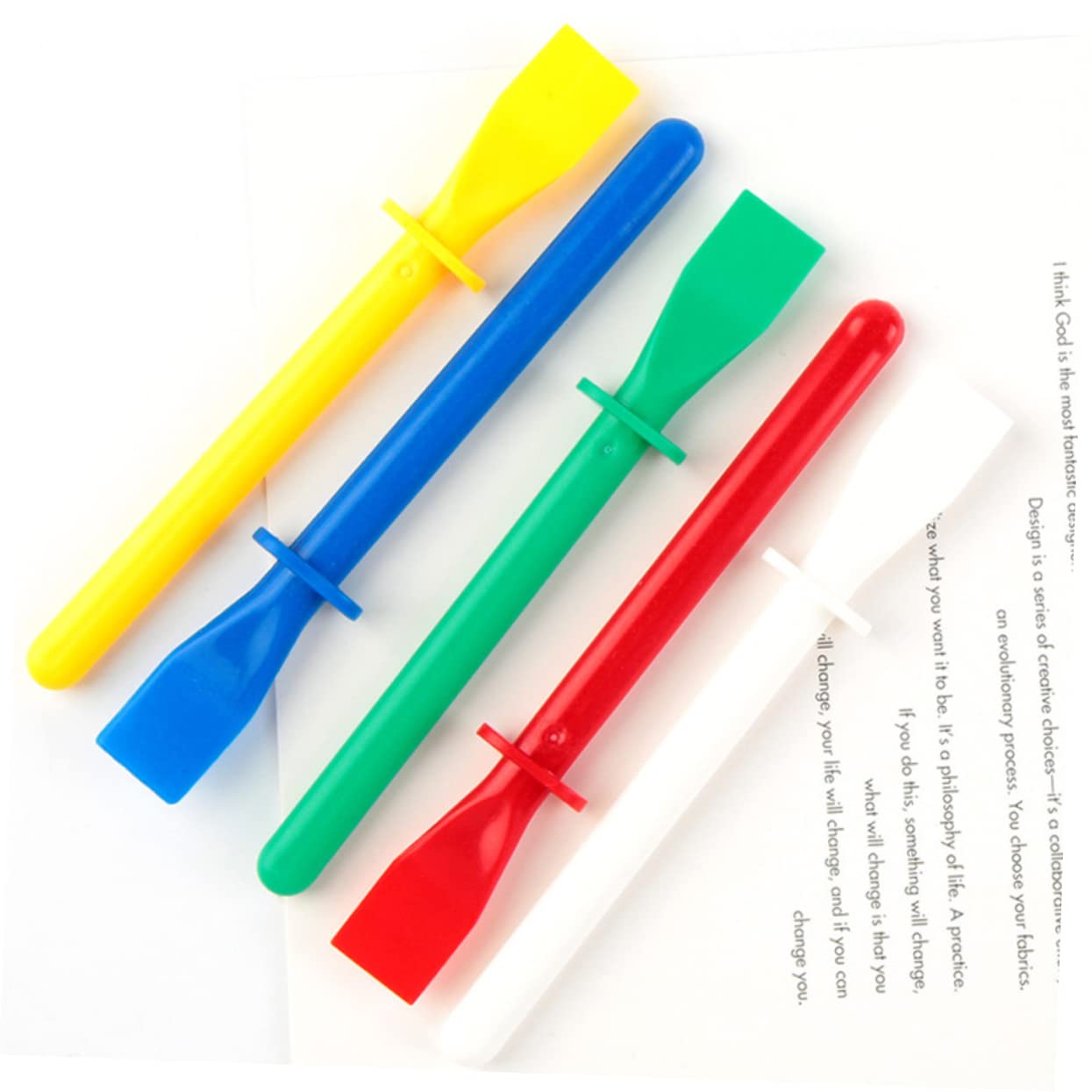 Lurrose 50pcs Leather Craft Glue Applicator Sticks Ergonomic Design Flexible Tips Mixed Colors Easy to Clean for Leather and Felt Projects