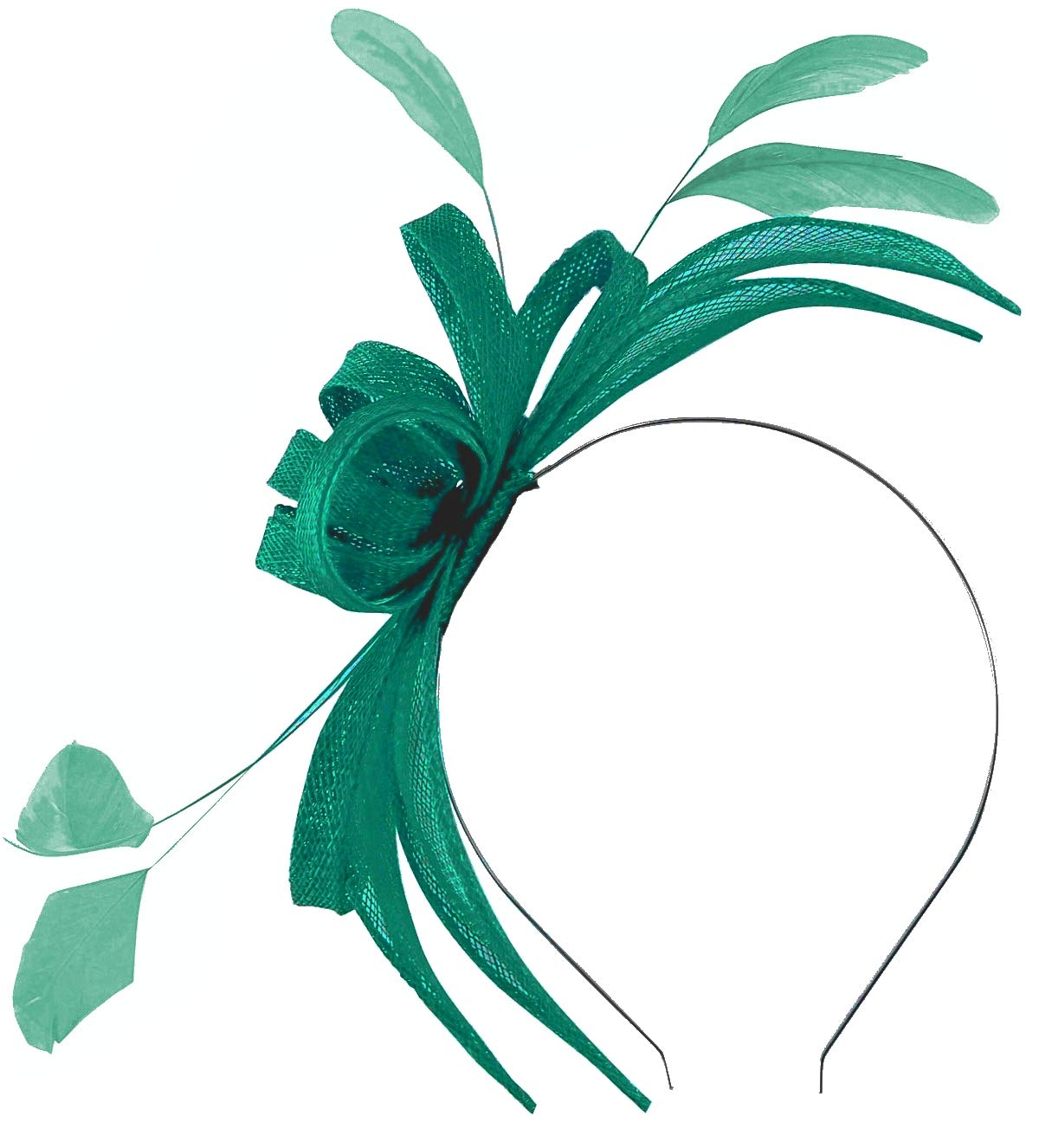 Failsworth Millinery Aliceband Sinamay Fascinator in Peacock, size: One Size