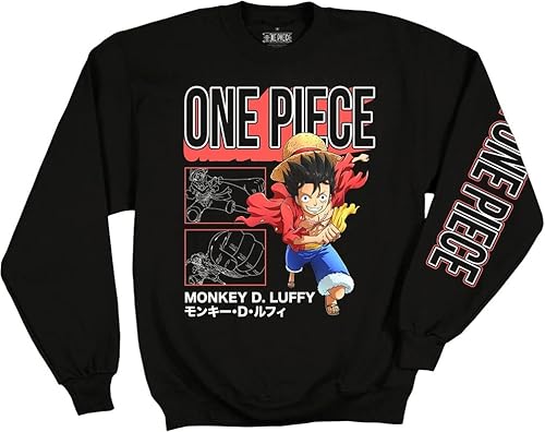Ripple Junction One Piece Monkey D. Luffy Collage - Sudadera con cuello redondo para adulto con licencia oficial
