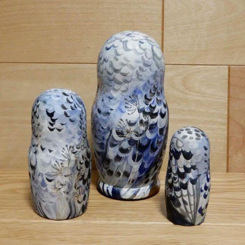 Amazon | ウクライナ雑貨 マトリョーシカ ふくろう梟フクロウ 作家もの