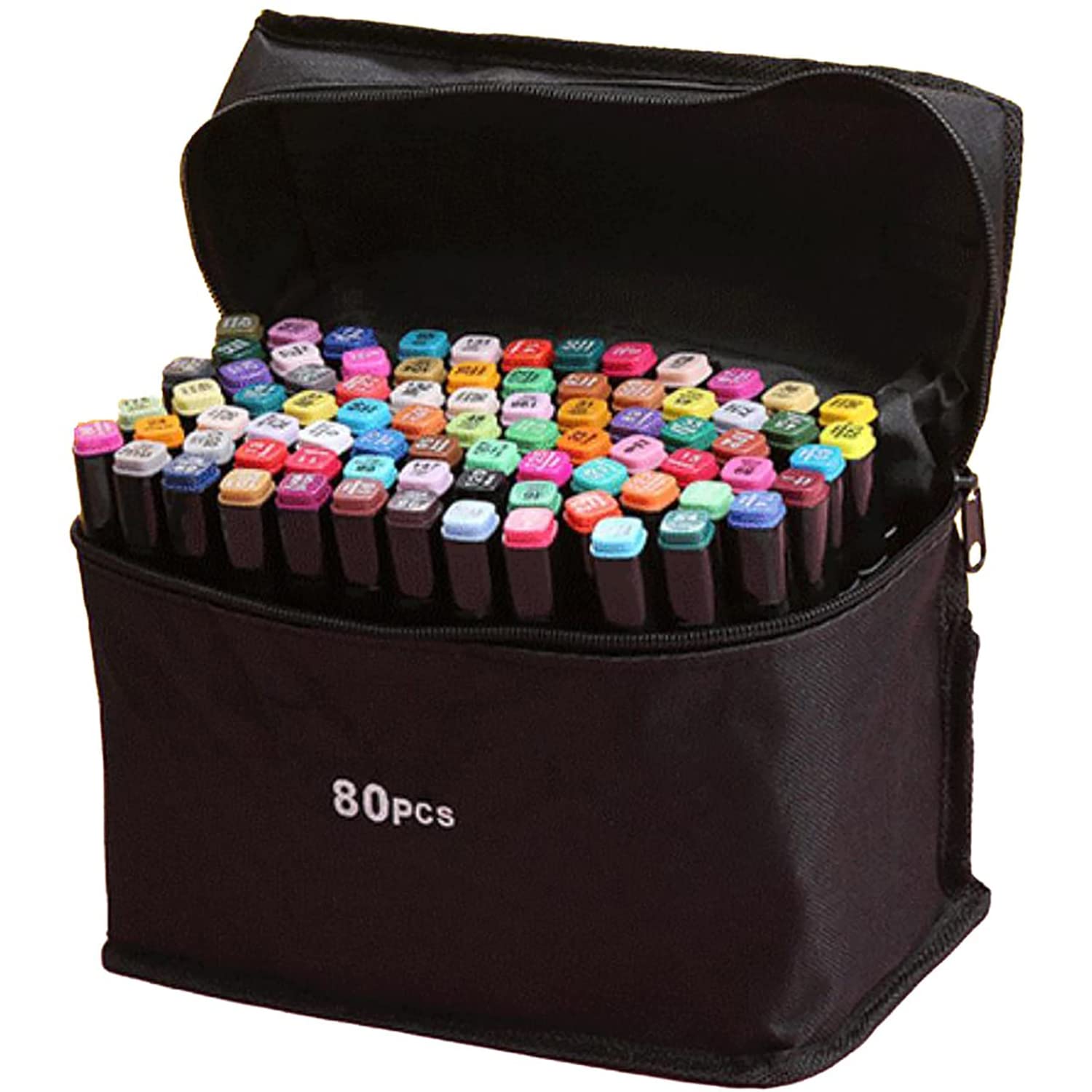 Arabest Drawing Markers Pen Set, 80 Colors Double-Tip Permanent Art Marker Pen, Premium Brush Markers for Drawing, Coloring, Illustration and Sketching for Adults and Children